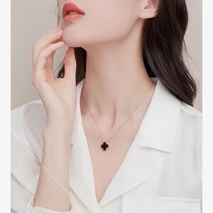 Elegant Black Clover Necklace